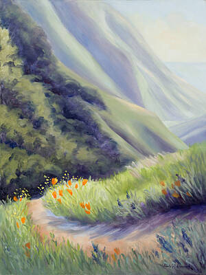Impressionism Royalty-Free and Rights-Managed Images - Soberanes Canyon  by Karin  Leonard