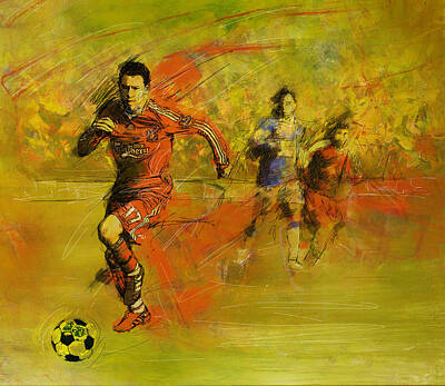 Sports Painting Royalty Free Images - Soccer  Royalty-Free Image by Corporate Art Task Force