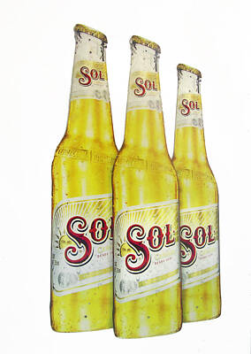 Beer Photos - Sol mexican beer bottles by Marilyn Hunt