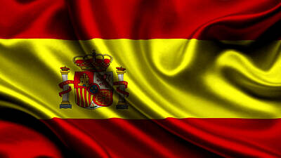 Bath Time Royalty Free Images - Spain Flag Royalty-Free Image by VRL Arts