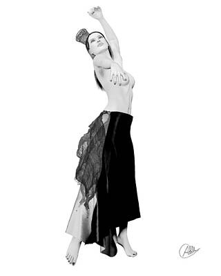Antique Maps - Spanish Cabaret Dancer by Quim Abella