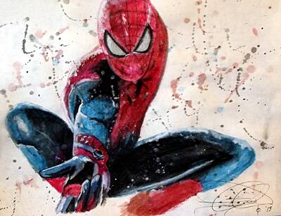 Comics Paintings - Spiderman by Daniel Piskorski
