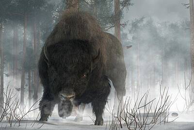 Mammals Digital Art - Spirit of Winter by Daniel Eskridge