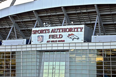 Football Mixed Media Rights Managed Images - Sports Authority Field At Mile High Royalty-Free Image by Angelina Tamez