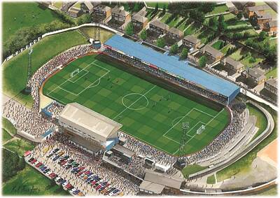 Football Painting Royalty Free Images - Springfield Park - Wigan Athletic Royalty-Free Image by Kevin Fletcher