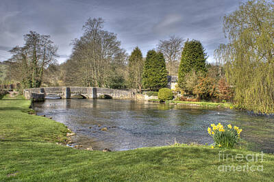 Black And White Rock And Roll Photographs - Springtime Tranquility at Ashford-in-the-Water by David Birchall
