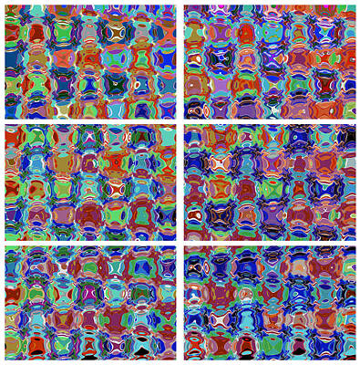 Comics Mixed Media - squared graphics  Pattern Micro Images created by NavinJoshi Artist Characters faces eyes cartoons p by Navin Joshi