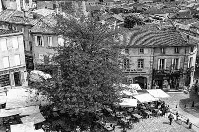Travel Pics Royalty-Free and Rights-Managed Images - St Emilion Black and White by Georgia Clare