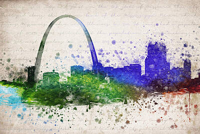 City Scenes Digital Art - St Louis in Color by Aged Pixel