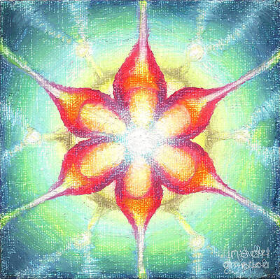 Recently Sold - Abstract Flowers Drawings - Star of Metatron by Michelle Bien