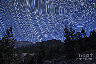 Mountain Royalty-Free and Rights-Managed Images - Star Trails Above Mountain Peaks by Dan Barr