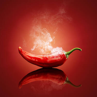 Gary Grayson Pop Art - Steaming hot Chilli by Johan Swanepoel