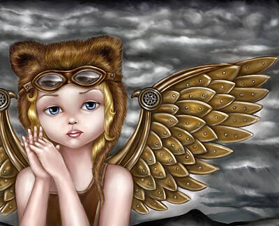 Steampunk Digital Art - Steampunk Angel by Paula Ellenberger