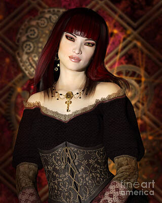Steampunk Royalty Free Images - Steampunk Portrait Royalty-Free Image by Elle Arden Walby