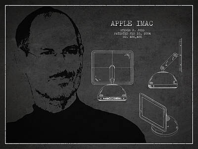 Firefighter Patents Royalty Free Images - Steve Jobs Imac  Patent - Dark Royalty-Free Image by Aged Pixel