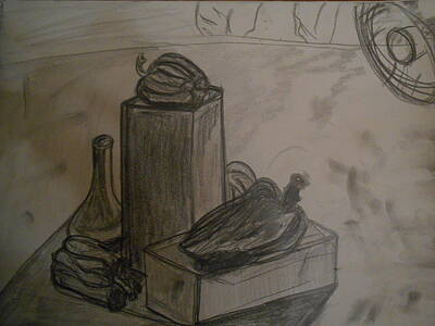 Still Life Drawings - Still Life Drawing with Bell Peppers by Shea Holliman