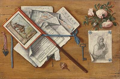Still Life Paintings - Still Life With Letters by Celestial Images
