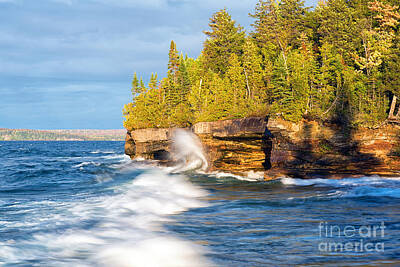 Vintage Stamps - Stormy Day on Lake Superior near Pictured Rocks - Upper Peninsul by Craig Sterken