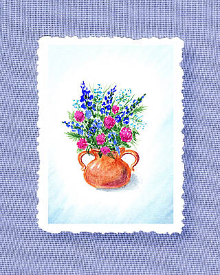 Impressionism Paintings - Summer Flowers Bouquet Botanical Impressionism by Irina Sztukowski