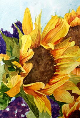 Sunflowers Paintings - Summer Smiley Face by Nicole Curreri