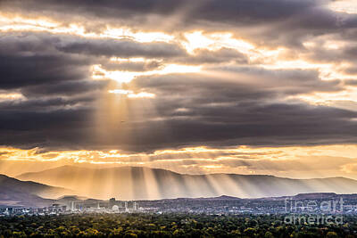 Fantasy Royalty-Free and Rights-Managed Images - Sun Rays over Reno by Janis Knight