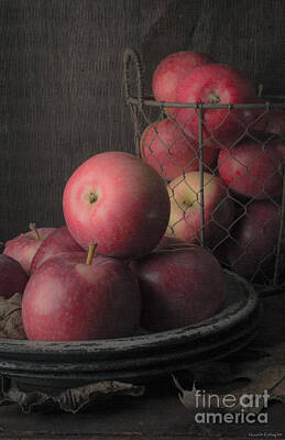 Food And Beverage Royalty-Free and Rights-Managed Images - Sun Warmed Apples Still Life by Edward Fielding