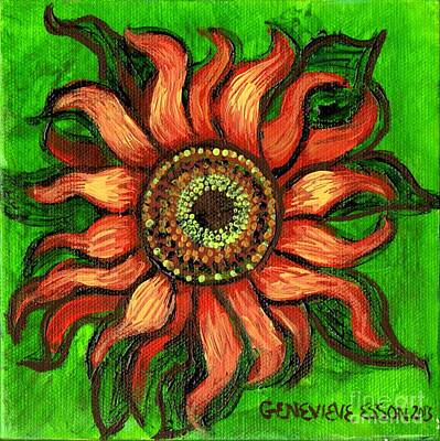 Sunflowers Paintings - Sunflower 1 by Genevieve Esson