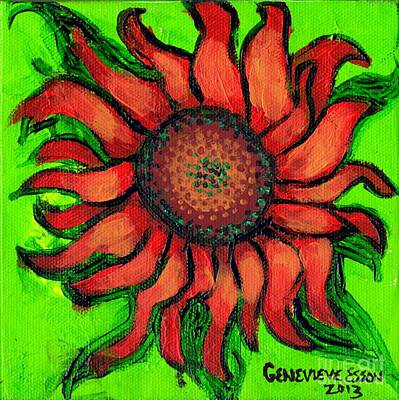 Sunflowers Paintings - Sunflower 3 by Genevieve Esson