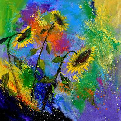 Sunflowers Paintings - Sunflowers 7741 by Pol Ledent