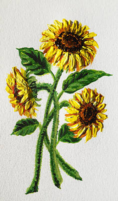 Sunflowers Paintings - Sunflowers Dance by Irina Sztukowski