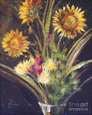 Sunflowers Paintings - Sunflowers by Mary Hubley