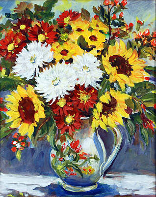 Sunflowers Paintings - Sunflowers by Ingrid Dohm