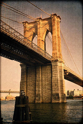 Coffee - Sunlit Brooklyn Bridge by Joann Vitali