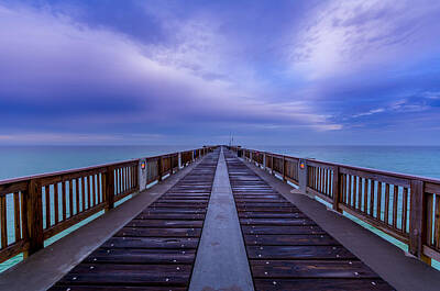 Beach Photo Rights Managed Images - Sunrise at the Panama City Beach Pier Royalty-Free Image by David Morefield