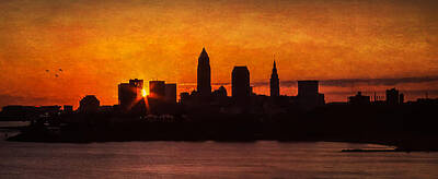 Advertising Archives Rights Managed Images - Sunrise Through The City Royalty-Free Image by Dale Kincaid