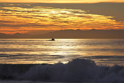 Firefighter Patents - Sunset at Santa Cruz Island by Liz Vernand
