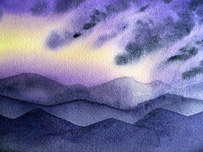 Mountain Paintings - Sunset In The Mountains by Irina Sztukowski