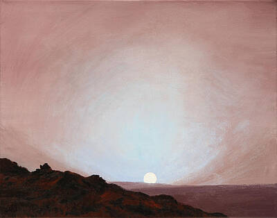Science Fiction Paintings - Sunset On Mars by Masha Batkova