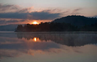 Abstract Skyline Photos - Sunset on the lake by Marek Poplawski
