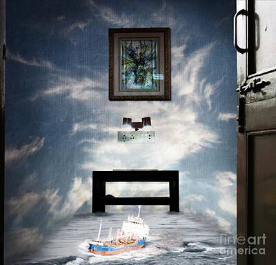 Surrealism Digital Art Rights Managed Images - Surreal Living Room Royalty-Free Image by Laxmikant Chaware