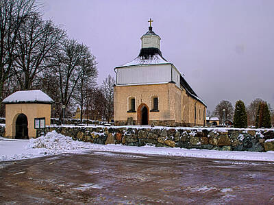 Nativity Scene - #Svinnegarns #Kyrka #church of #Svinnegarn March 2014 viewed from the parking space outside the chur by Leif Sohlman