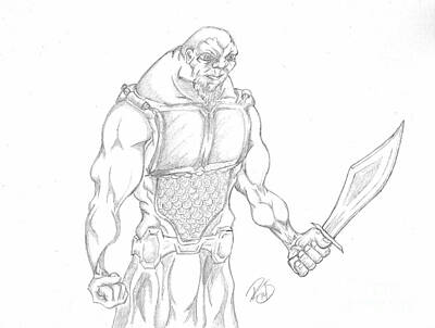 Comics Drawings - Swordsman Drawing by Ray by Minding My  Visions by Adri and Ray