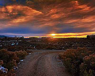 Charles-muhle Royalty-Free and Rights-Managed Images - Taos sunset XXVIII by Charles Muhle