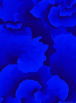 Florals Digital Art - Ten Minute Floral in Blue 122612 by David Lane