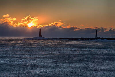 1-war Is Hell - Thacher Island lighthouse morning dawn by Jeff Folger