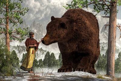 Mammals Digital Art - The Bear Woman by Daniel Eskridge