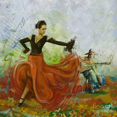 Jazz Painting Royalty Free Images - The beauty of music and dance Royalty-Free Image by Corporate Art Task Force