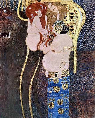 Nudes Digital Art - The Beethoven Frieze by Gustive Klimt