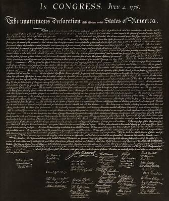 Politicians Digital Art - THE DECLARATION OF INDEPENDENCE in NEGATIVE SEPIA by Rob Hans