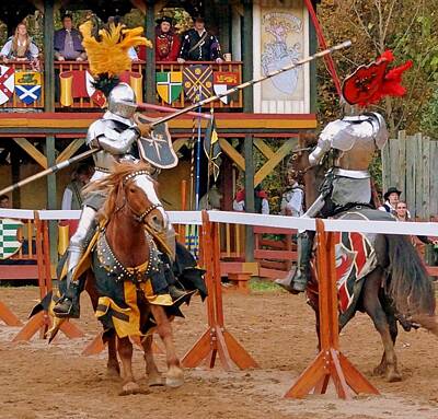 Flags On Faces Semmick Photo Rights Managed Images - The Jousters 3 Royalty-Free Image by Rodney Lee Williams